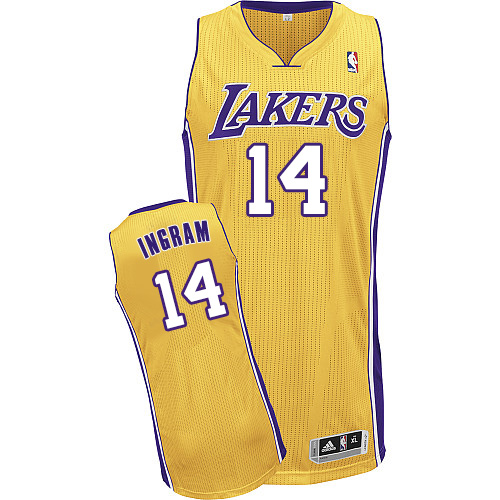 Mens Adidas Los Angeles Lakers 14 Brandon Ingram Authentic Gold Home NBA Jersey